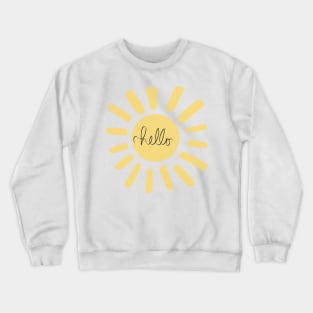 Cursive Hello Yellow Sun Crewneck Sweatshirt